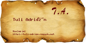 Tuli Adrián névjegykártya